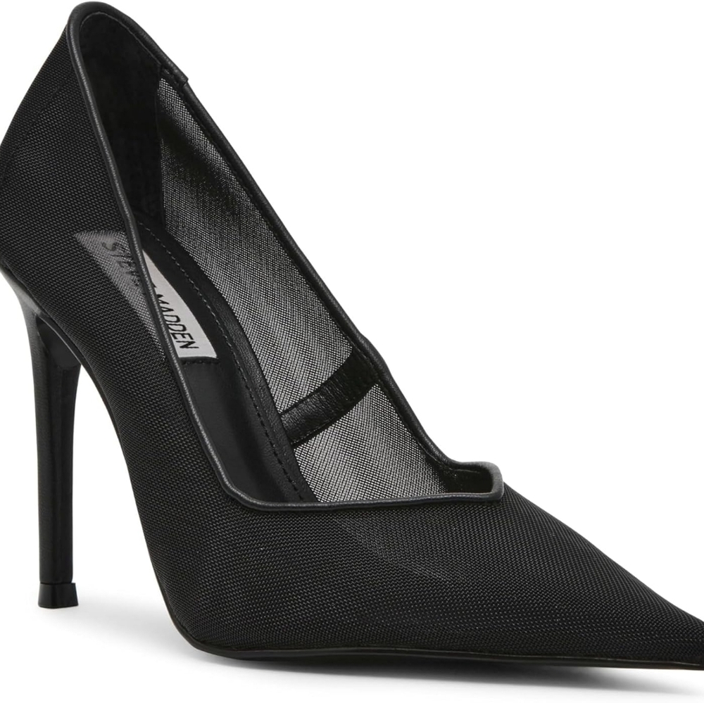 Steve Madden Black Mesh Pointed Stiletto Pump